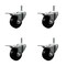 Service Caster 3'' Phenolic Swivel 7/16'' Grip Ring Stem Caster Set with Total Lock Brake, 4PK SCC-GRTTL20S314-PHR-716138-4 - alternate 1